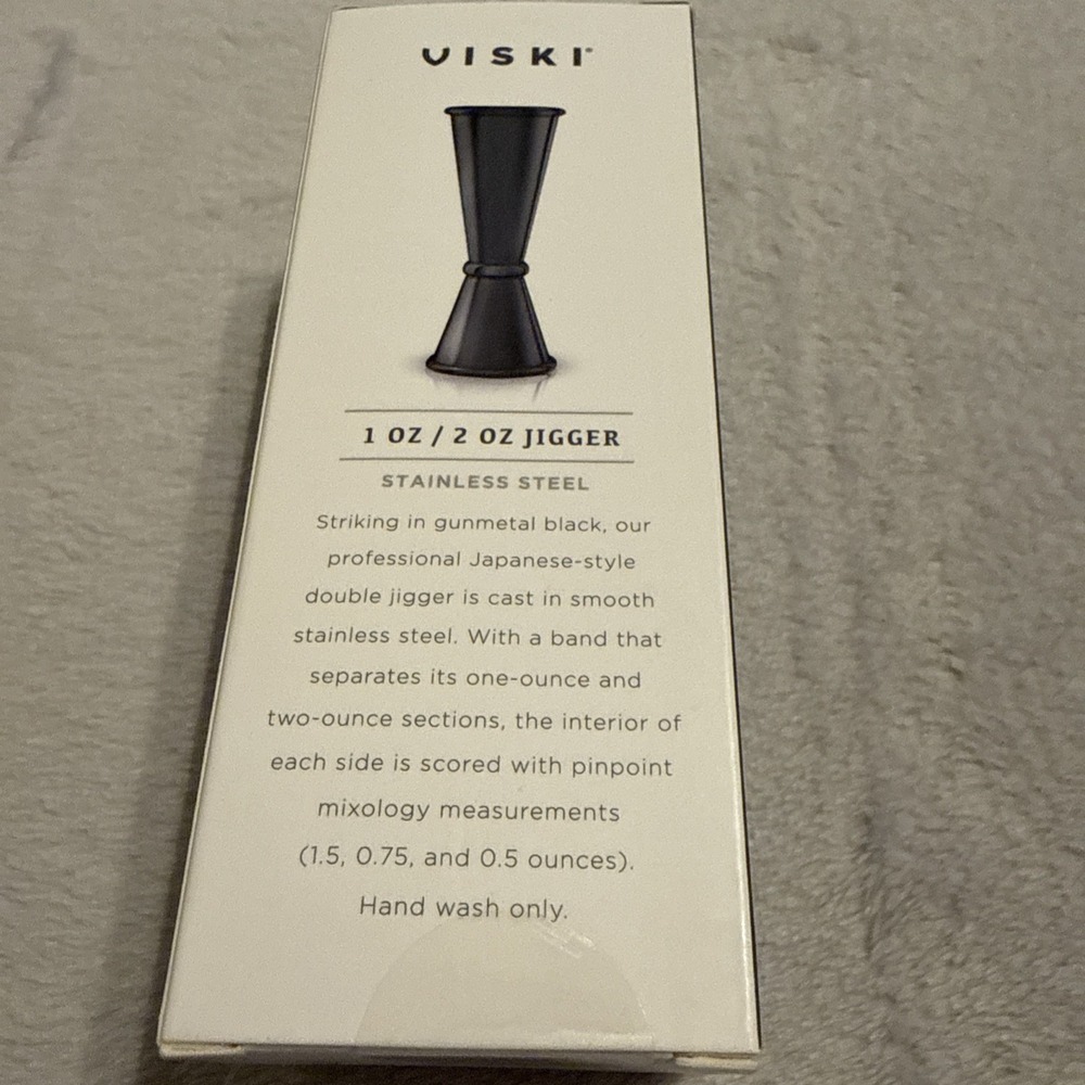 Viski Professional Japanese Style Makoto Jigger Shots Bar Tools Gunmetal New NIB - Picture 2 of 4